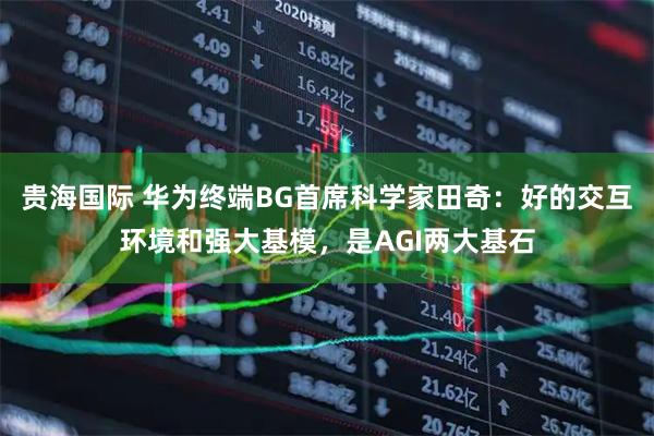 贵海国际 华为终端BG首席科学家田奇：好的交互环境和强大基模，是AGI两大基石