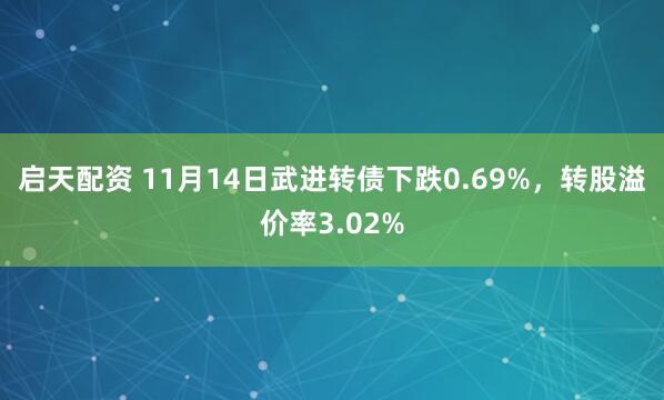 启天配资 11月14日武进转债下跌0.69%，转股溢价率3.02%